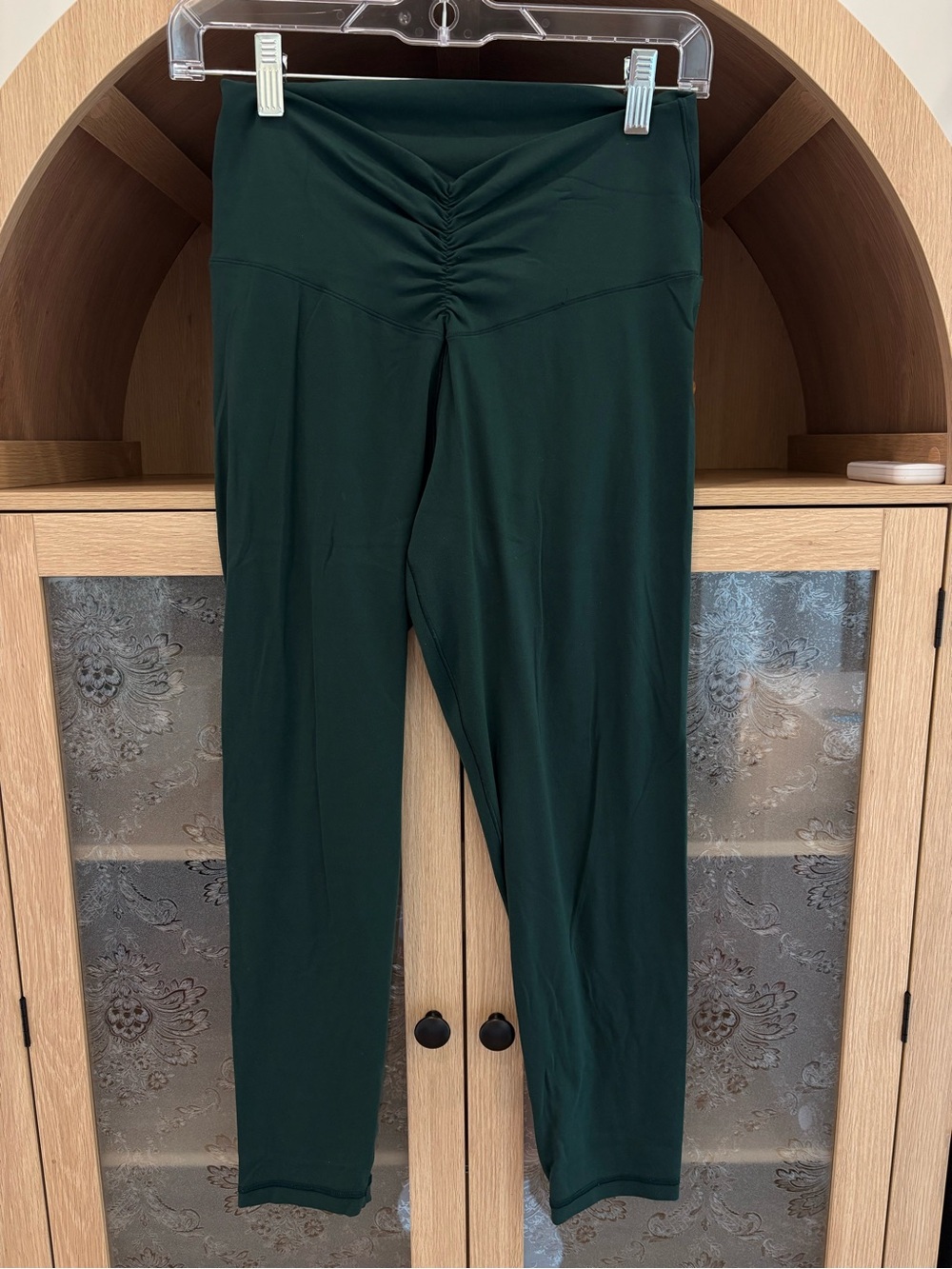 aerie Dark Green High-Waist Ruched Leggings